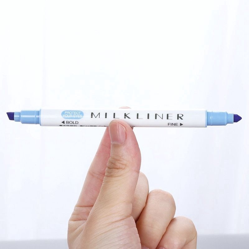 Set bút lông 12 màu Milkliner viết nét thanh nét đậm
