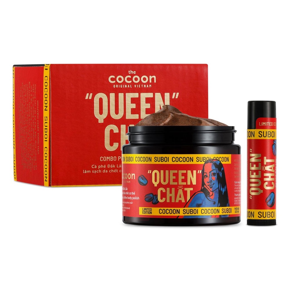 Combo Cà Phê Tẩy Da Chết Body Và Môi Cocoon phiên bản giới hạn &quot;QUEEN&quot; CHẤT