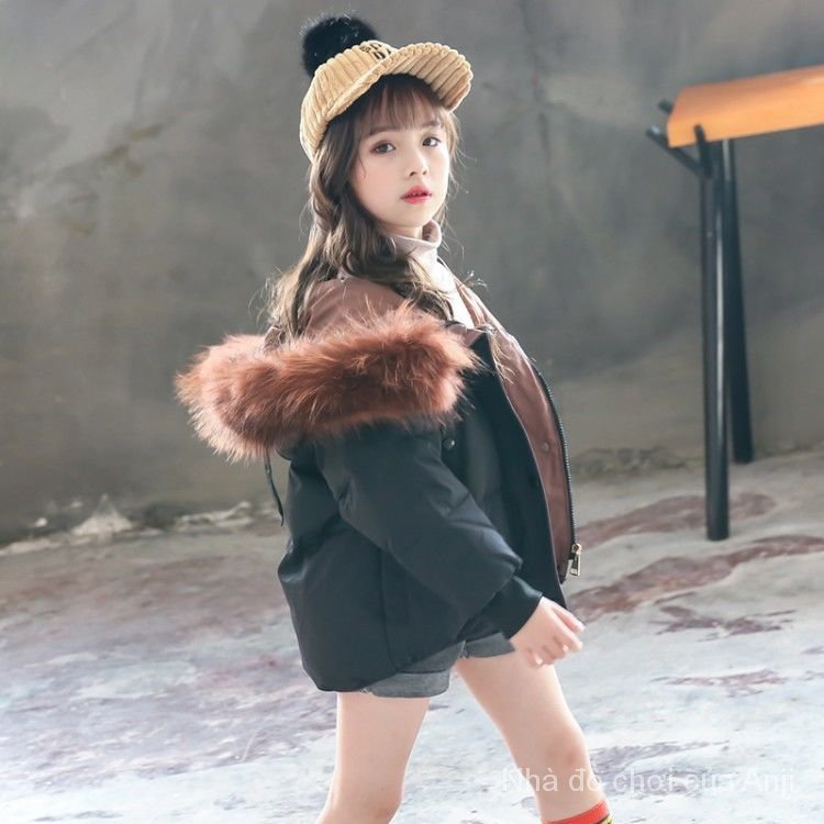 Cotton Fluffy Kids Clothes Winter Boys Cotton Clothes Plus Bread Baby Girl Real Hair Coat