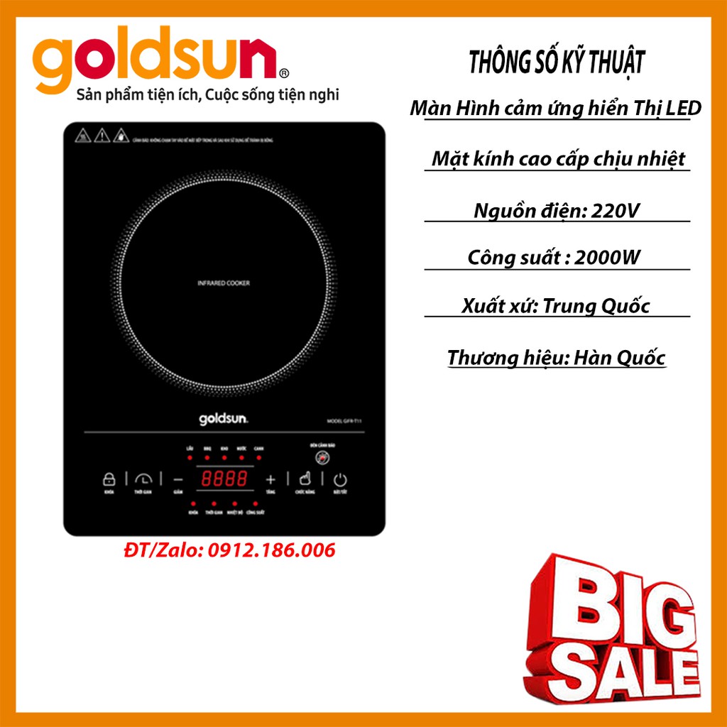 Bếp hồng ngoại Goldsun cảm ứng GIFR-T11 hàng chính hãng