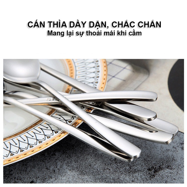 Thìa Inox 304 Cán Dài, thìa ăn cơm, ăn súp, pha nước... đa dụng Cao Cấp