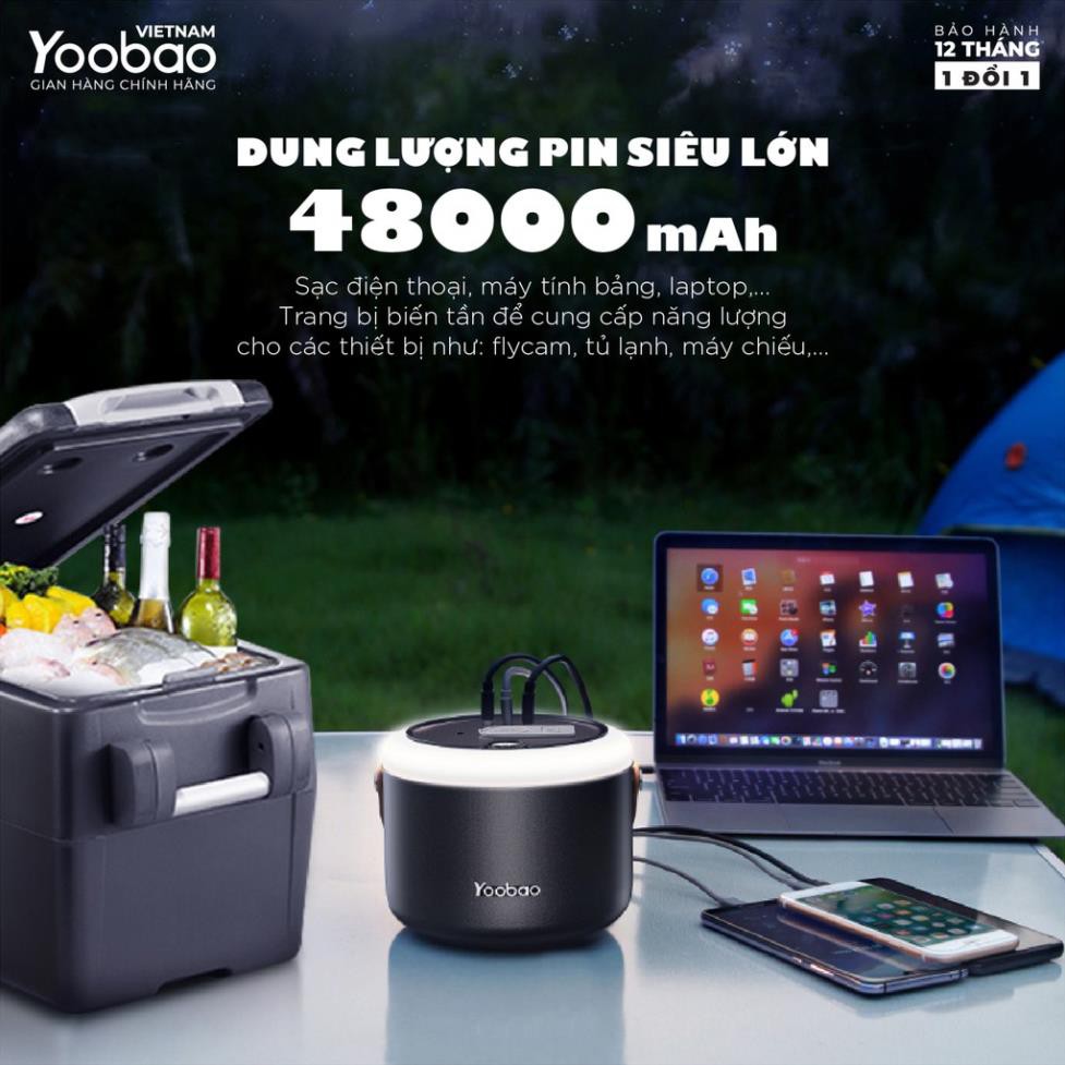 Trạm sạc dự phòng 48000mAh Yoobao 150C - Kích nổ ắc quy ô tô - Sạc PD3.0 - Hàng chính hãng - Bảo hành 12 tháng 1 đổi 1