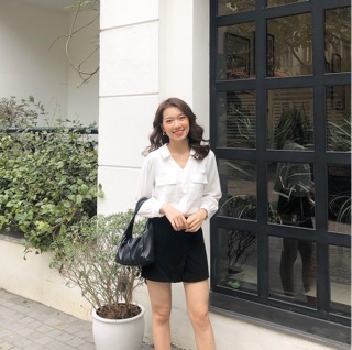 Áo sơ mi cổ V ( giá đã sale)