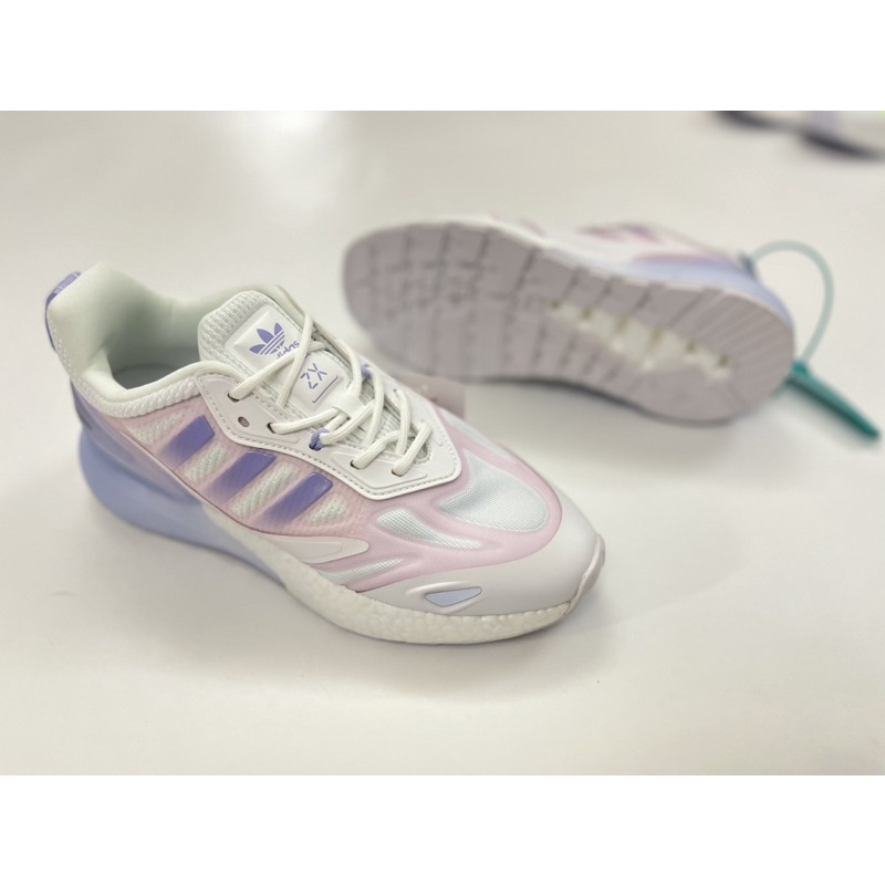 Giày nữ ZX 2k Boost mới êm bền nhẹ thoáng thể thao (trắng tím)