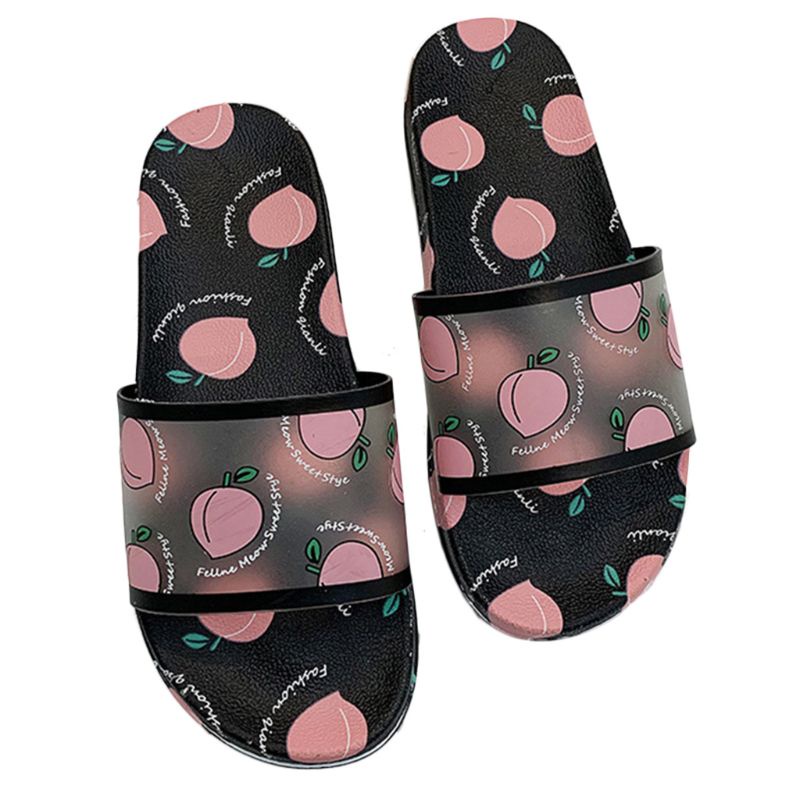 Youyo Dép Quai Ngang Trong Mờ Chống Trượt In Hình Quả Dứa Đào Dễ Thương Phong Cách Mùa Hè Cho Nữ YOUYO
