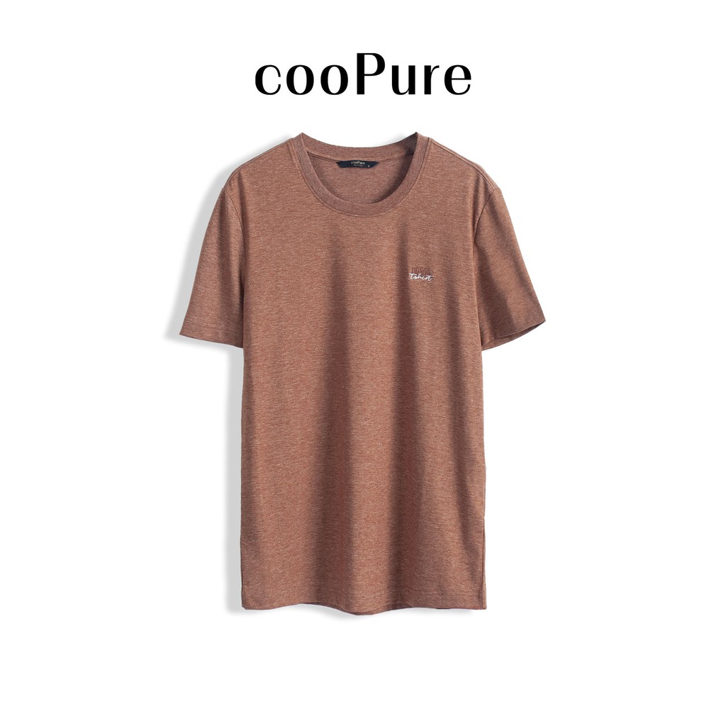 Áo phông nam cooPure leather brown 100% cotton, hình thêu tinh tế NO.3135 (5 màu)