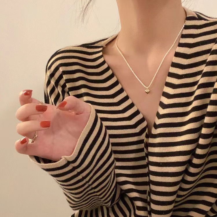 iF YOU Vòng cổ choker   mạ bạc đính ngọc trai hình trái tim thanh lịch cho nữ