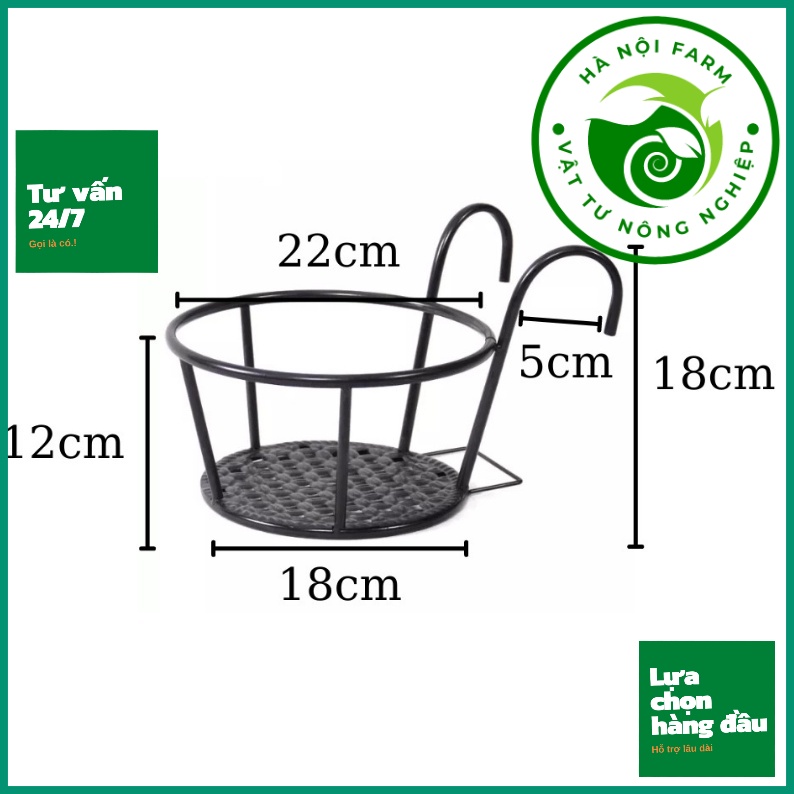 Giỏ Để Chậu Hoa Cây Cảnh Có Móc Treo Ngoài Ban Công