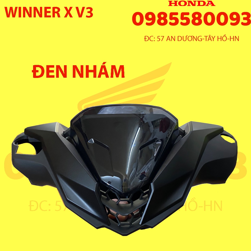 DÀN ÁO, VỎ ĐẦU, NHỰA NHÁM WINNER X V3 MÀU ĐEN NHÁM
