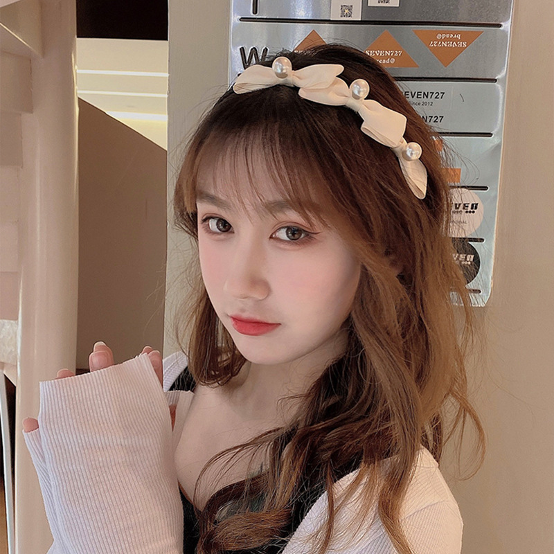 Băng Đô Đính Nơ Vải Satin Phong Cách Hàn Quốc