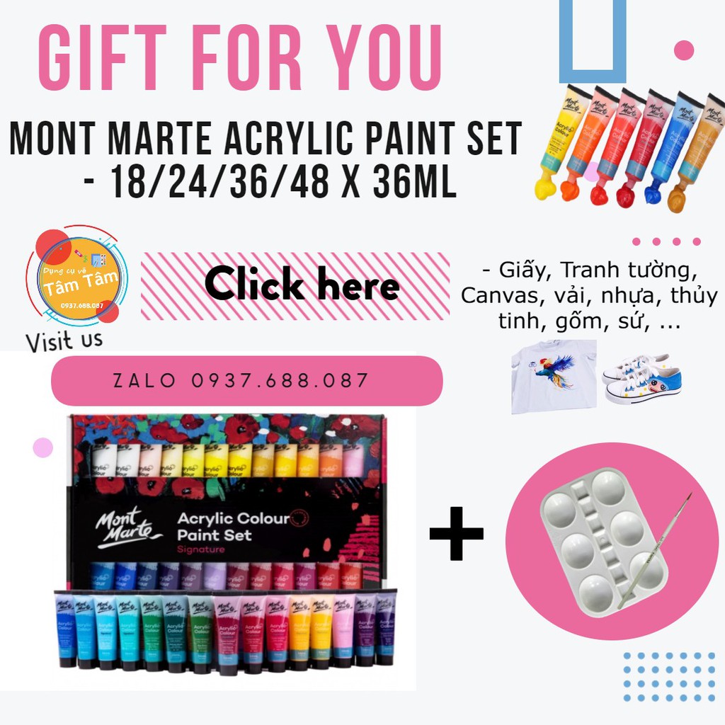 Bộ 48 Màu Mont Marte Acrylic Paint Signature x 36ml