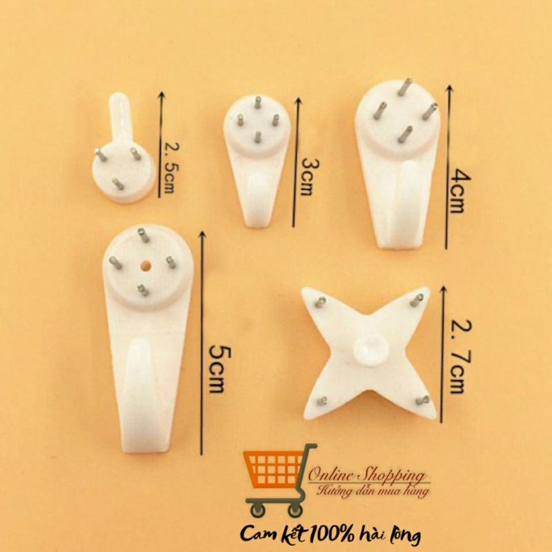 Đinh 3 Chân 4 Chân Treo Tranh Ảnh Không Cần Khoan, Đinh Treo Tường Vô Hình