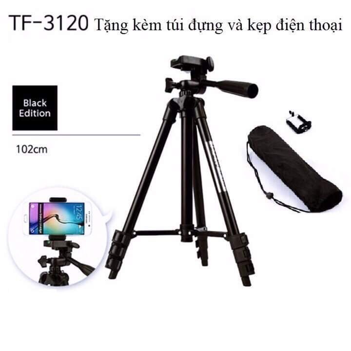 Chân máy ảnh Tripod TF-3120 mẫu mới 2018 tặng kèm 1 đầu kẹp điện thoại