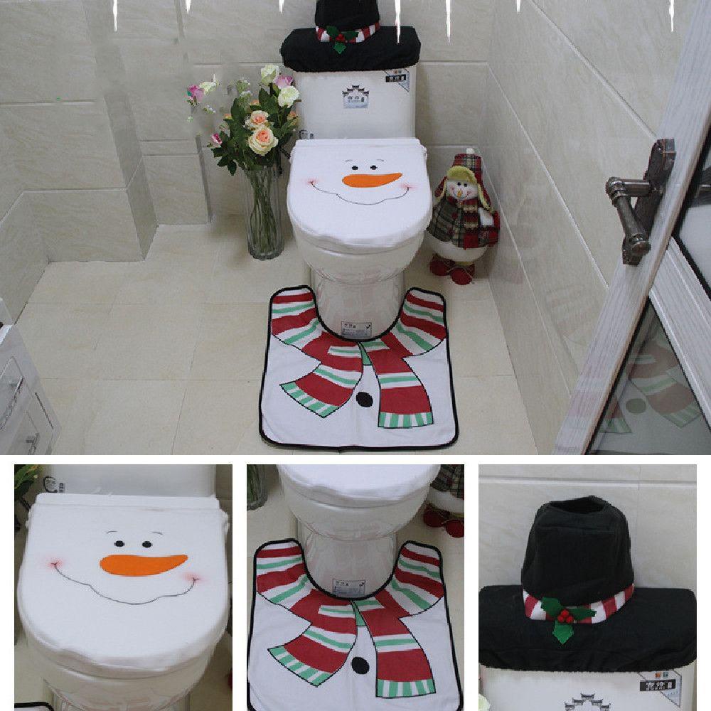 Bộ 3 Thảm Lót Bồn Cầu Họa Tiết Giáng Sinh Ốp