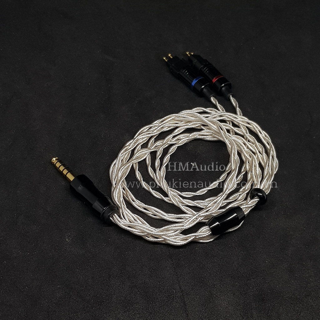 Dây tai nghe đồng mạ bạc OFC 1.2mm tết 4 - Sennheiser HD650 HD600 HD660s HD25