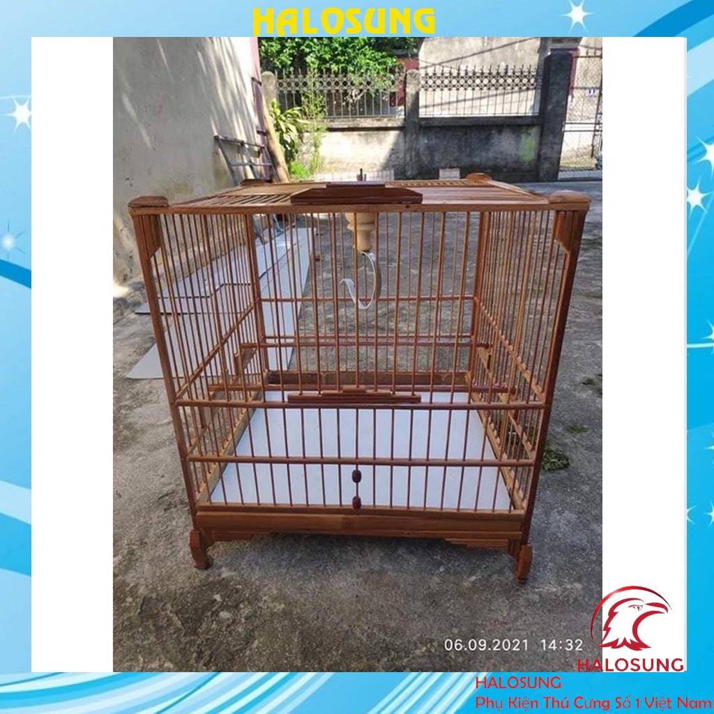 Khung lồng chim Halosung khung chào mào thái đấu, vuống đấu trúc già cật vàng đã qua xử lý màu siêu đẹp LC100