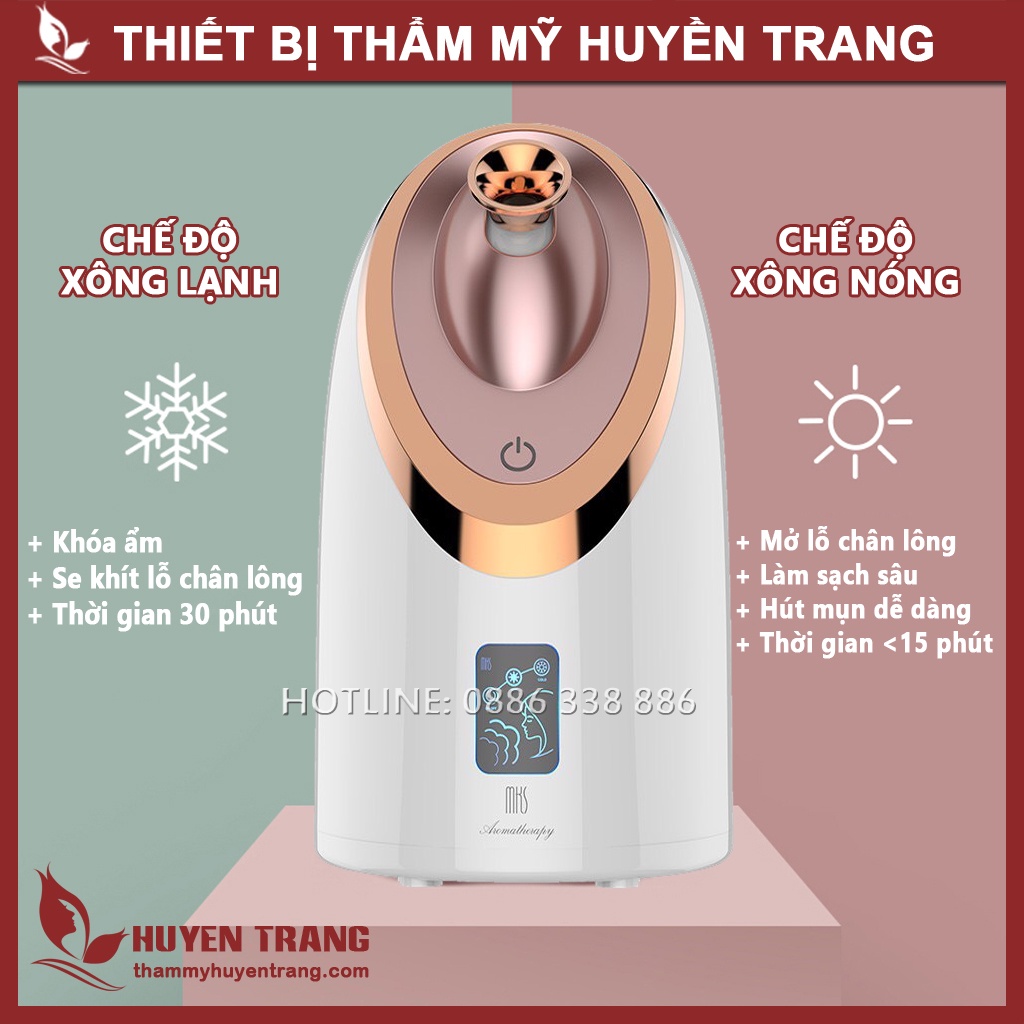Máy Xông Hơi Mặt Nóng Lạnh Cảm Ứng MKS-8385, 6 Chế Độ Xông, Công Nghệ Xông Mặt Nano ion - Thẩm Mỹ Huyền Trang NANOCEE