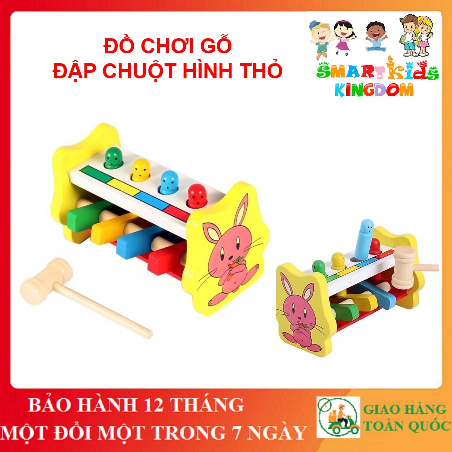 Đồ Chơi Gỗ - Đập Chuột Hình Thỏ - Đồ Chơi Thông Minh Rèn Luyện Sự Khéo Nhanh Nhẹn Cho Bé