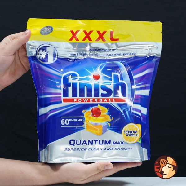 Viên rửa bát Finish Quantum Max 60 viên - Hương chanh