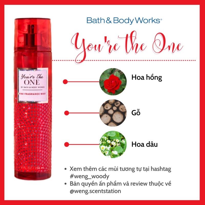 (MÙI HOT) Xịt thơm toàn thân Bath & Body Works mùi You're the one | Thế Giới Skin Care