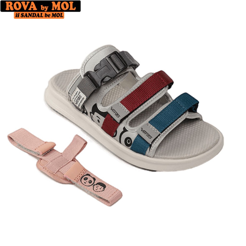 Giày sandal Vento nữ 3 quai ngang vải dù có quai hậu tháo rời mang đi học đi biển du lịch NB80R V1