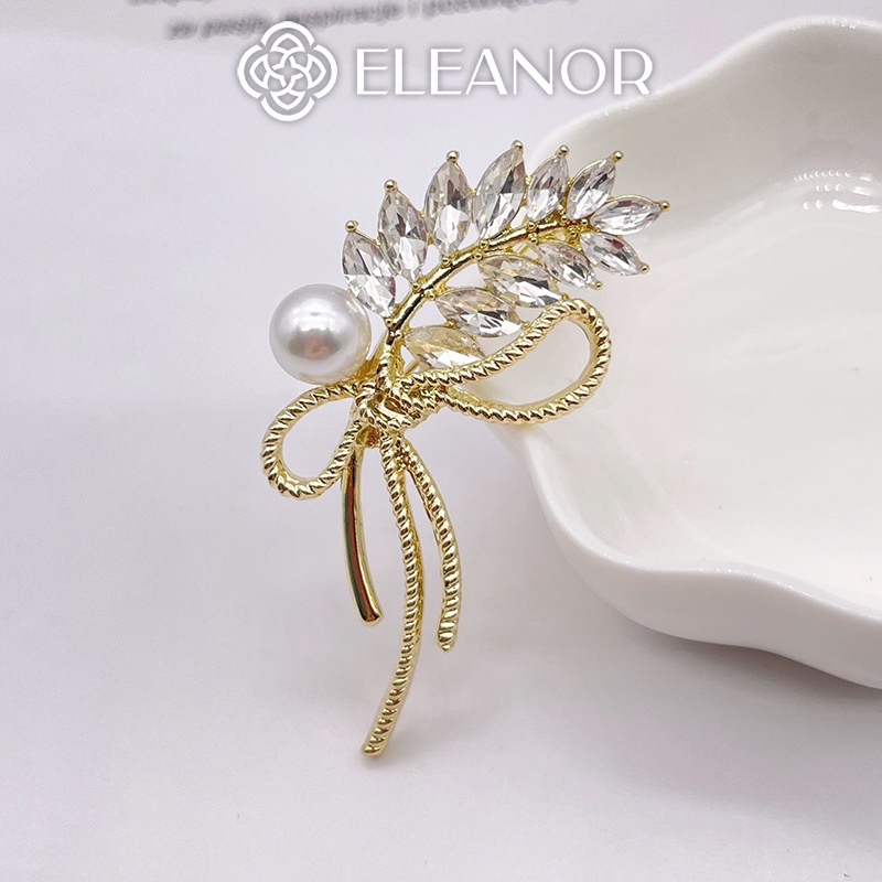 Ghim cài áo nam nữ Eleanor Accessories hình bông lúa đính đá phụ kiện thời trang 4447