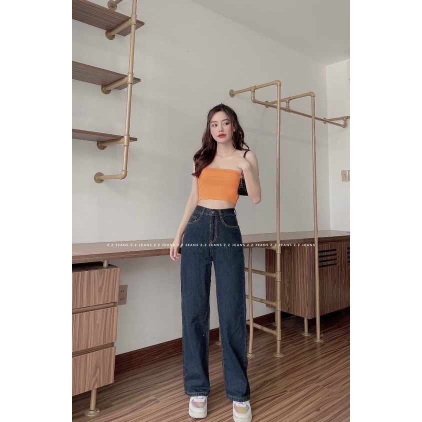 Quần jean nữ ống rộng màu đen, quần jean nữ baggy, quần nữ tôn dáng