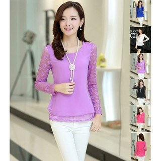 Áo voan phối ren lụa - 85003