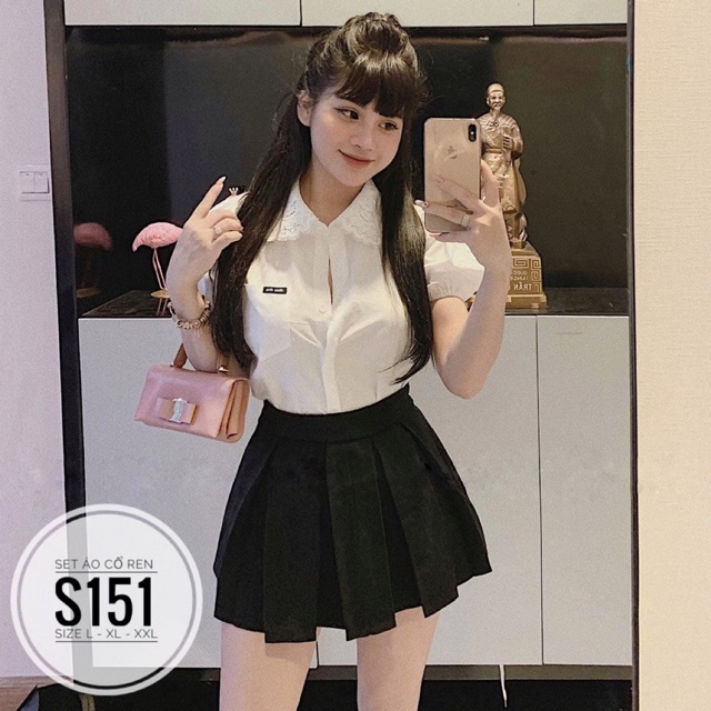 Bigsize Set áo cổ ren S151