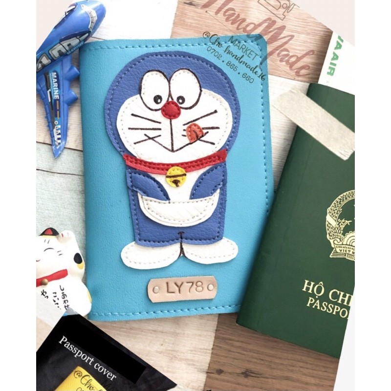 Vỏ. hộ chiếu doremon - bao hộ chiếu doraemon - bọc hộ chiếu - ví da hộ chiếu
