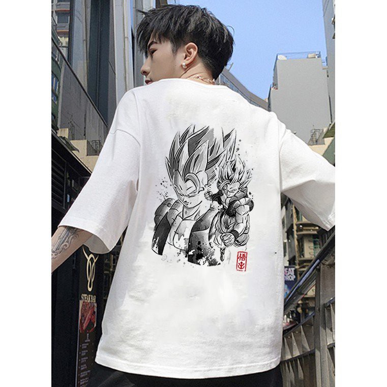 Áo thun tay lỡ nam họa tiết goku form rộng vải dày mịn 2020T2625