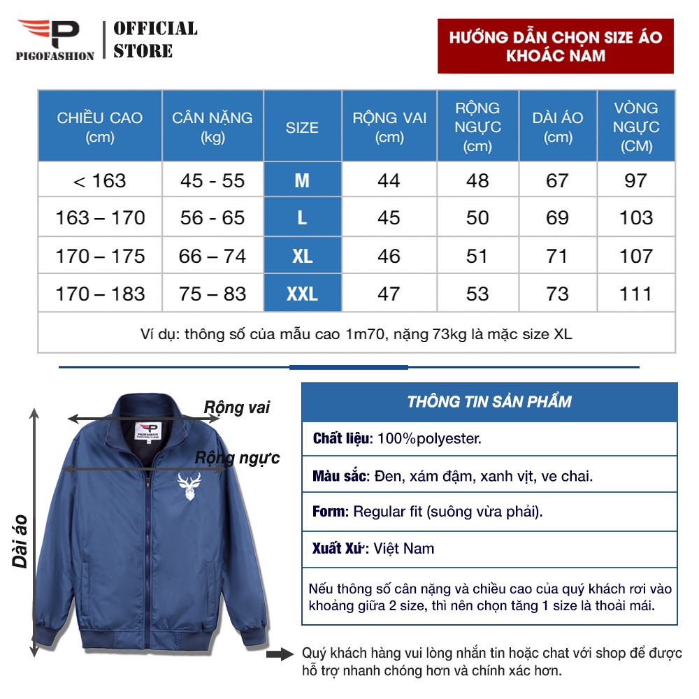 [Mã LTBAUAB19 giảm 7% đơn 99K] Áo khoác dù nam 2 lớp cao cấp, lót thấm hút tốt PigoFashion AKD901 màu xám chọn thêm màu