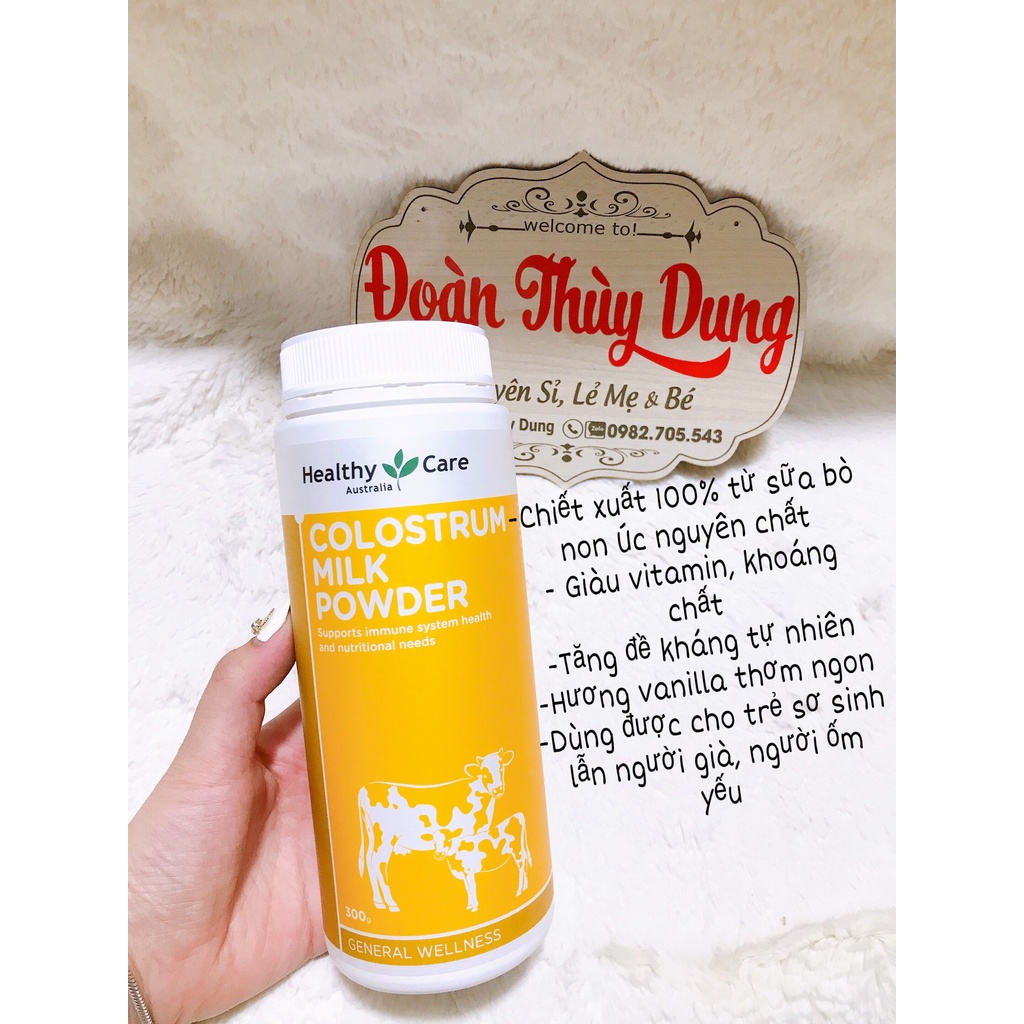 Sữa non Healthy care Colostrum 300g của Úc date 2023