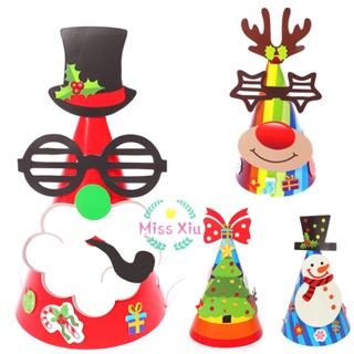 Nón noel tự trang trí bằng giấy