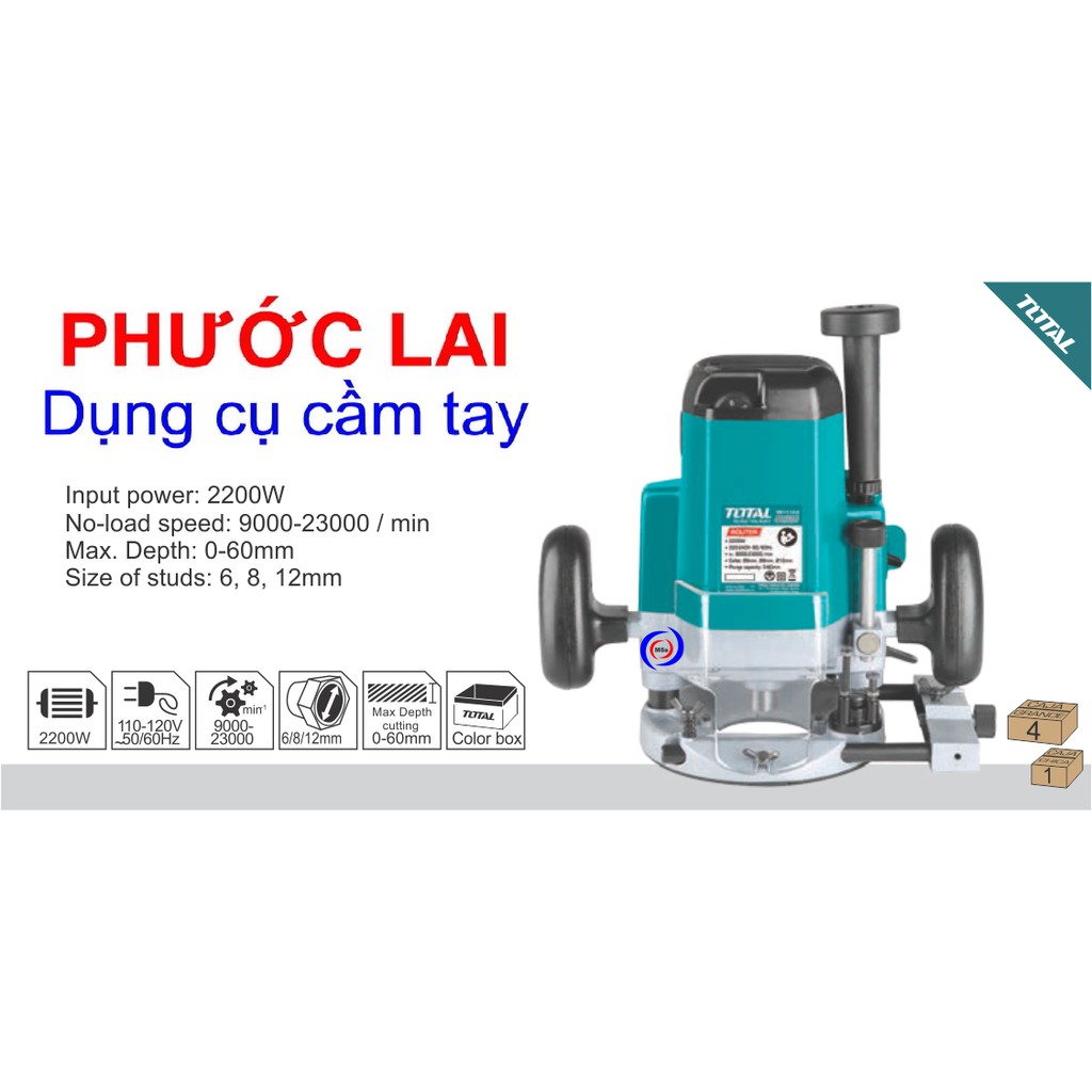 12mm Máy phay gỗ Total TR11122