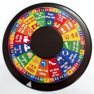 Vòng quay uống bia rượu phiên bản Tiếng Việt 16 câu, đồ chơi ăn nhậu cực hot (đường kính 24cm)