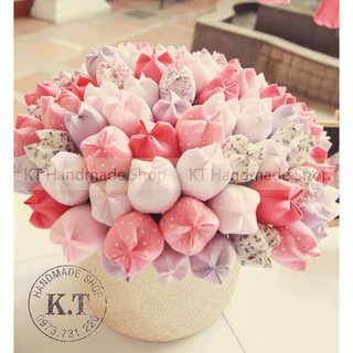 Hoa tulip vải handmade lẻ mix 8 tông màu. (quà tặng 20/11, 8/3, 20/10,sinh nhật, tốt nghiệp,...)