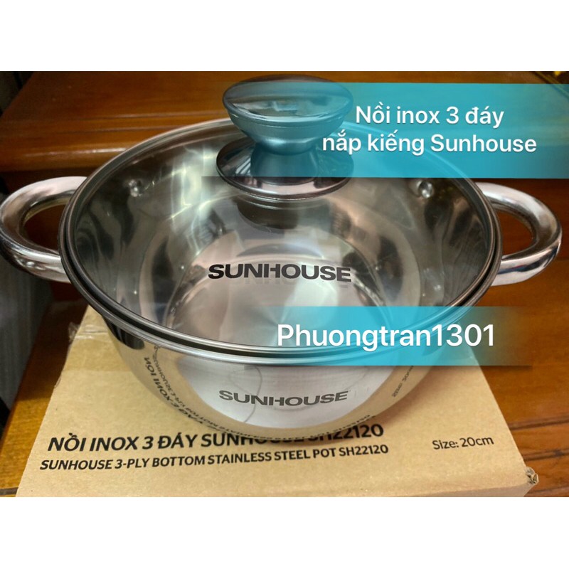 NỒI INOX 3 ĐÁY SUNHOUSE 20cm - Hàng khuyến mãi của sữa Friso