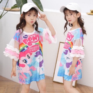 [ VIDEO ẢNH THẬT ] ĐẦM NGỰA PONY THUN LẠNH LOẠI 1 CÁ TÍNH CHO BÉ GÁI 12-40KG