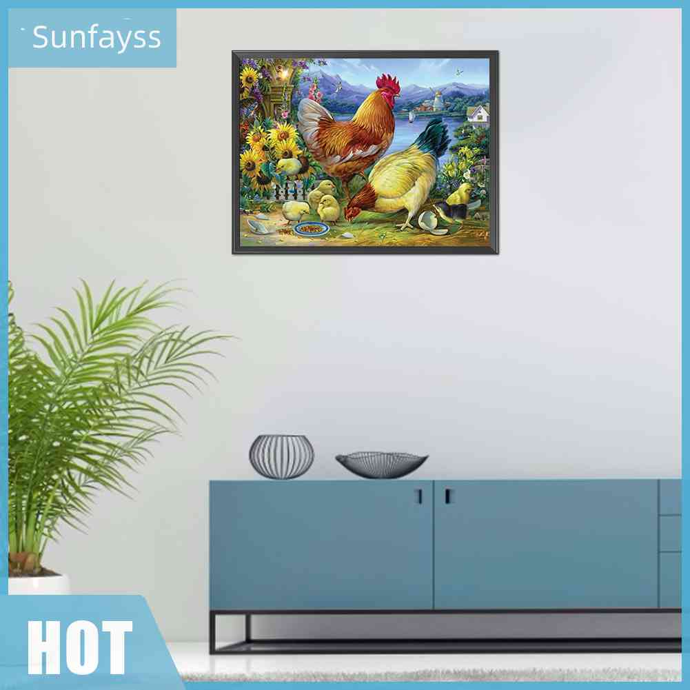 Bộ Tranh Thêu Chữ Thập DIY Hình Gà Con Bằng Cotton 11CT