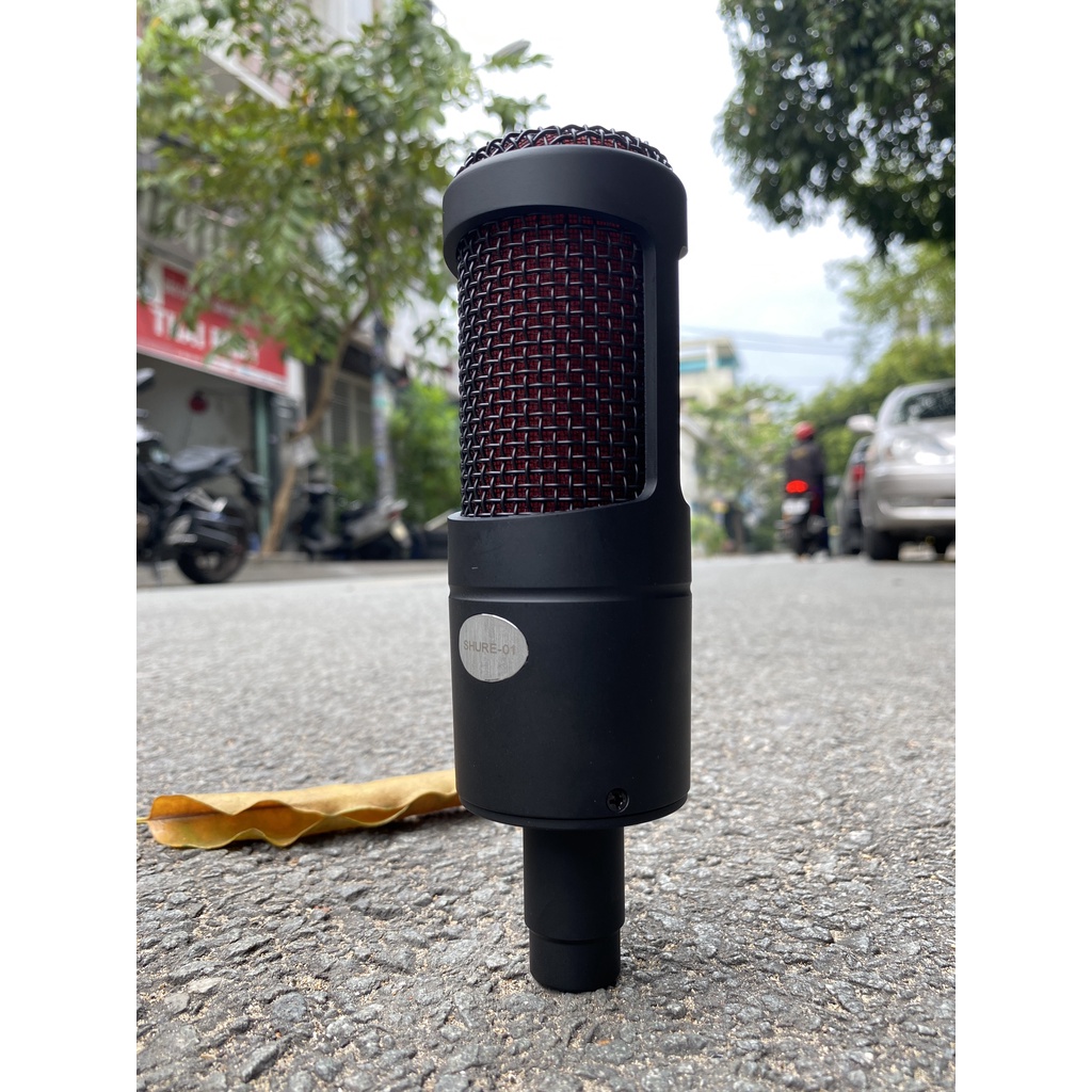 Micro thu âm karaoke livestream Shure 01 - Thiết kế thanh lịch, sang trọng- Chống hú, chống nhiễu, lọc âm cực tốt bh 12t