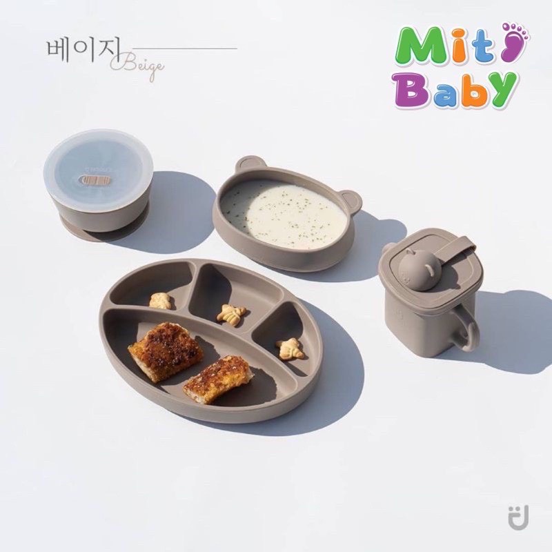 Sét đồ ăn dặm cho bé, sét ăn dặm silicon bluemama Hàn Quốc