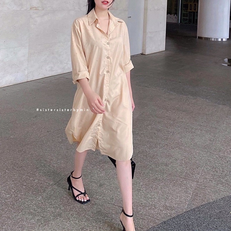 SISTERSISTER - Đầm sơ mi form suông