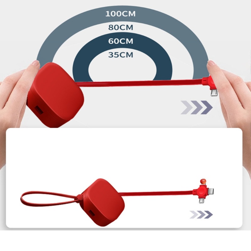 Dây Cáp Sạc Nhanh USB Type-C 4 Trong 1 Có Thể Thu Gọn Tiện Dụng