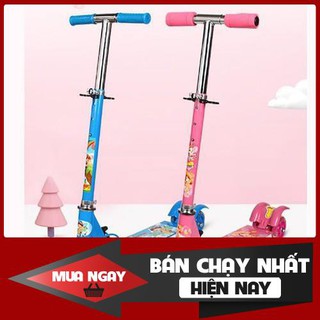 Xe trượt sắt loại đẹp bánh phát sáng - xe trượt scooter 3 bánh phát sáng - xe scoter sắt lò xo cho bé