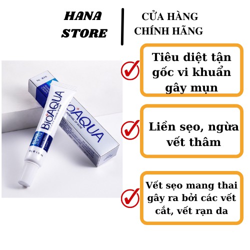 Kem Bôi Mụn PURE SKIN Bioaqua  Chăm Sóc Sắc Mặt Dưỡng da Hạn Chế Mụn Giảm Viêm Dưỡng Da Mỹ Phẩm Hana Nội Địa Trung