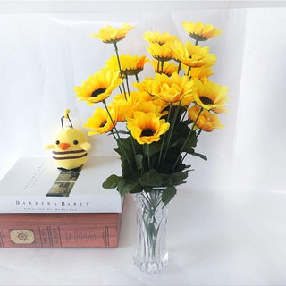 Flower Fake Plastic Artificial Sunflowers Bouquet Office Home Wedding Party Decor