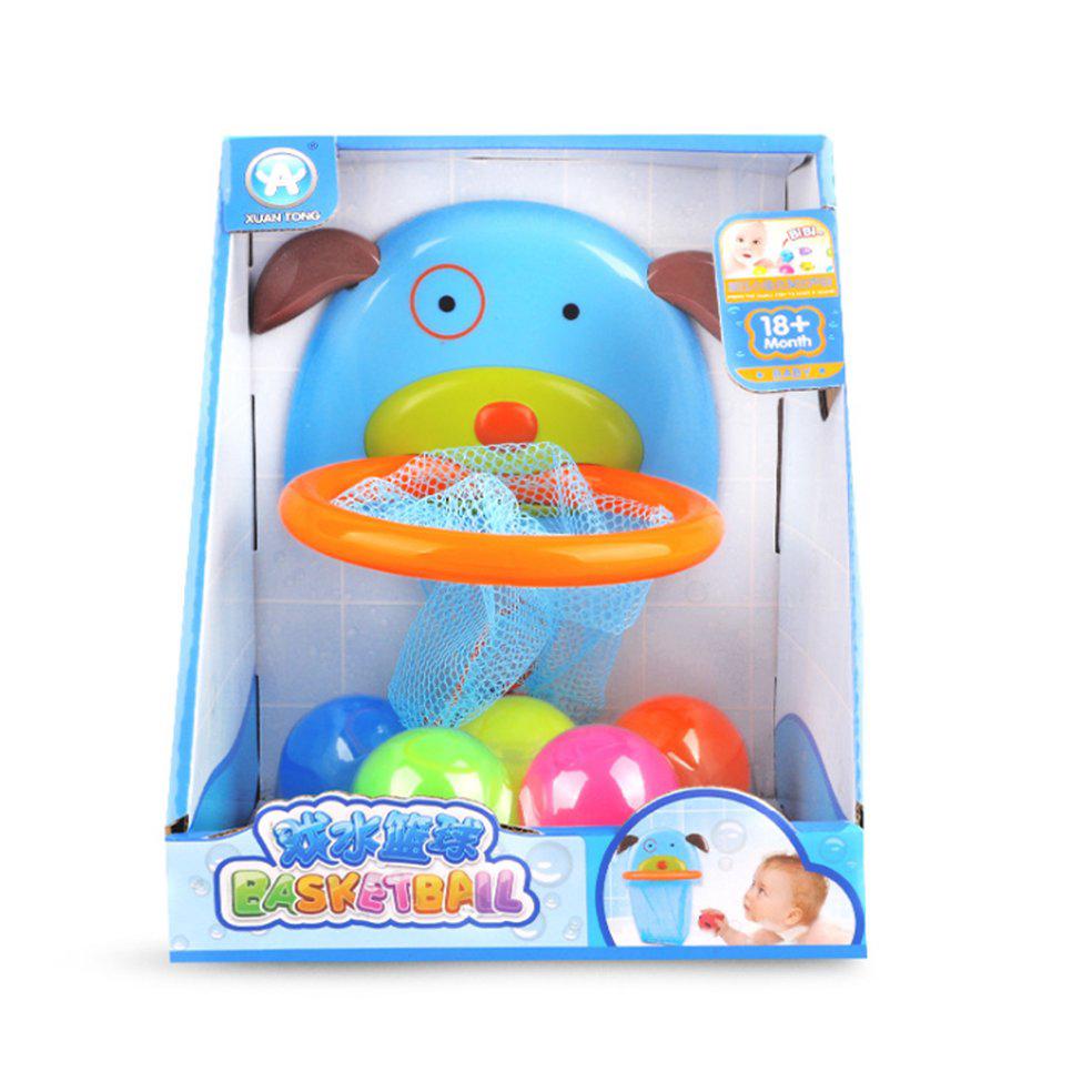 Cute Dog Bath Tub Shooting Basketball Rebounds Toy Water Swimming Bath Toys