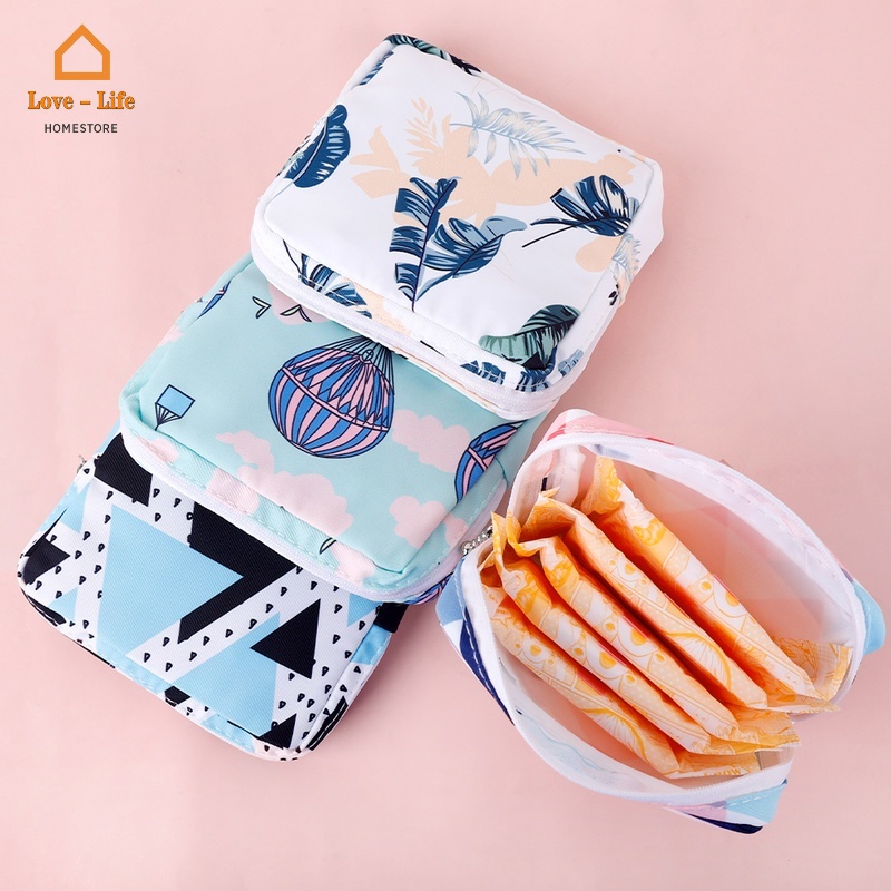 Túi Đựng Tiền/Mỹ Phẩm/Đồ Vệ Sinh Bằng Cotton Có Khóa Kéo Thông Dụng