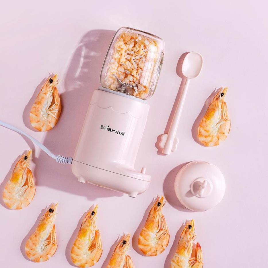 Máy 3 Cối Cho Bé Ăn Dặm Mini Đa Năng Cầm Tay Bear LLJ C04J1, xay Thịt, sinh tố, xay tiêu, hoa quả, thực phẩm, BH 12th